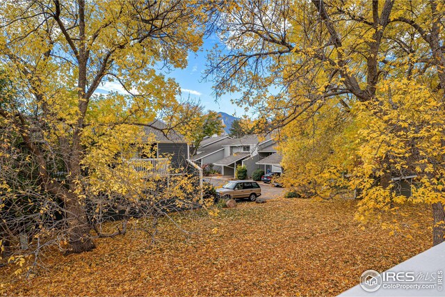 view of front of home with a mountain view