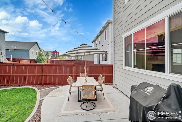 view of patio featuring area for grilling