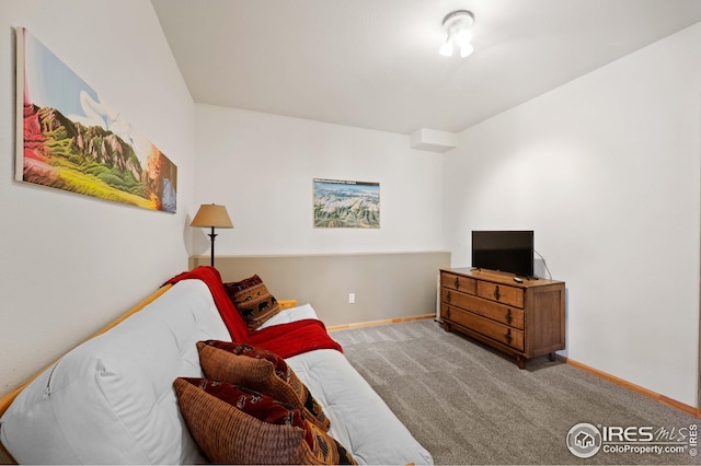 sitting room featuring baseboards and carpet flooring