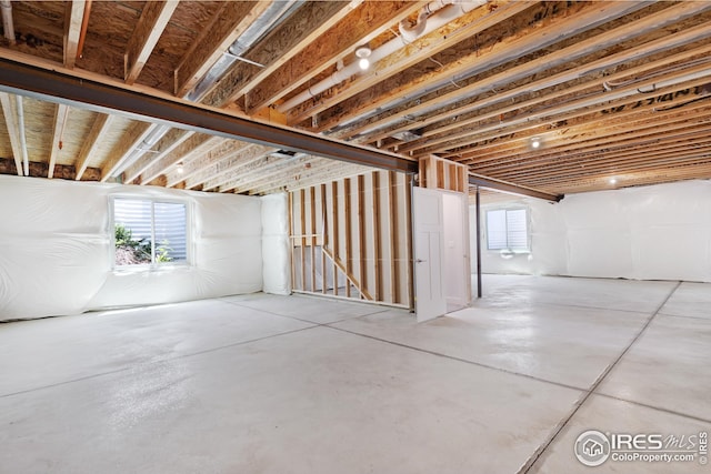 basement featuring a wealth of natural light