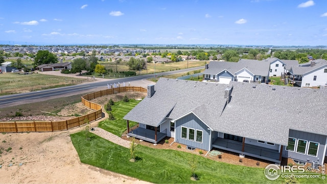 aerial view featuring a residential view