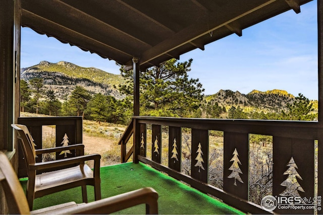 balcony with a mountain view