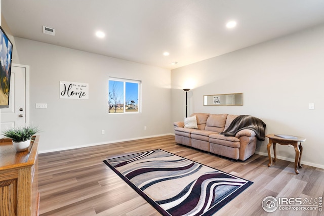 living room featuring hardwood / wood-style flooring