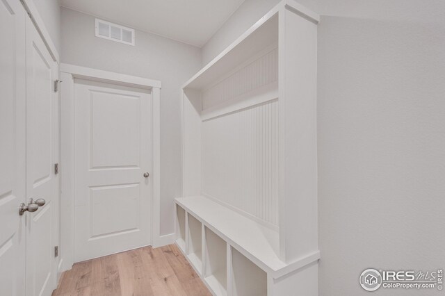 mudroom featuring light hardwood / wood-style flooring