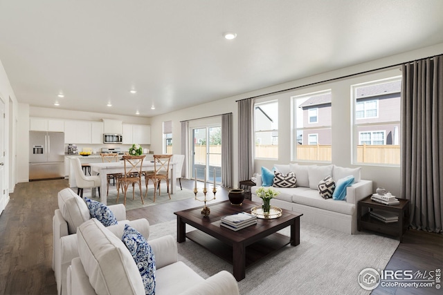 living room featuring light hardwood / wood-style flooring