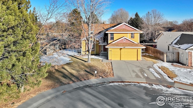 view of front of house with a garage