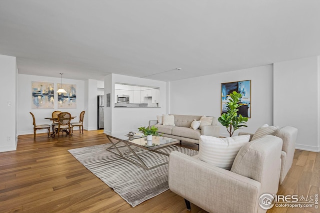 living room featuring wood-type flooring