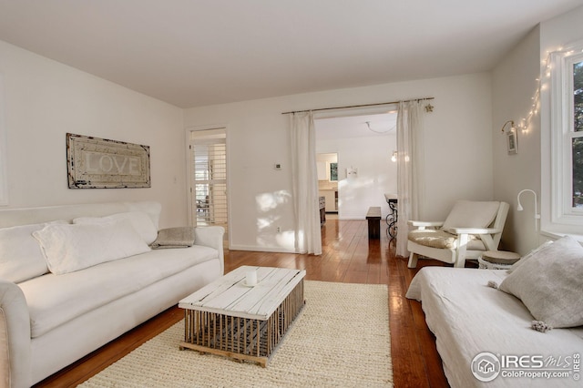 living room featuring hardwood / wood-style floors