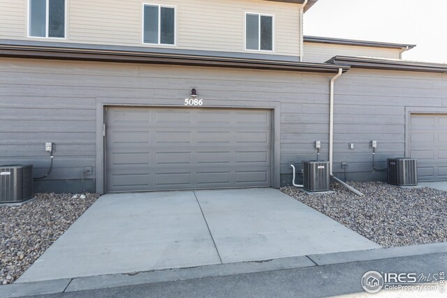 garage with central air condition unit