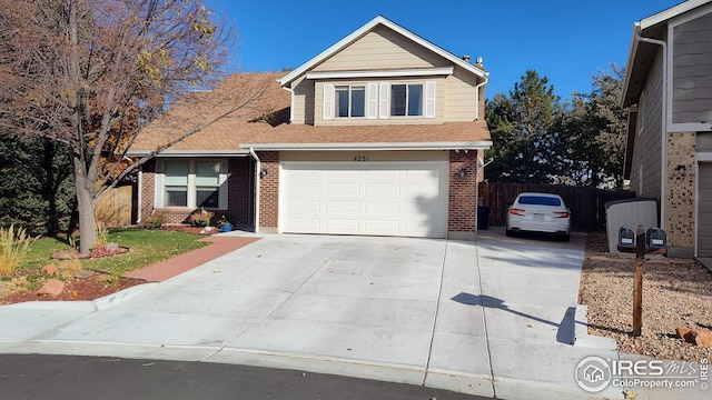 view of property with a garage