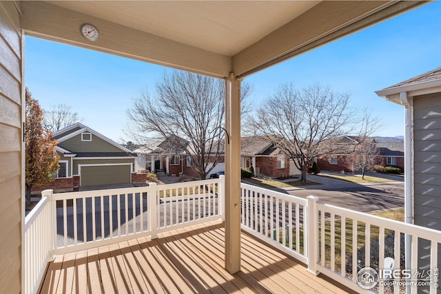 deck with a garage