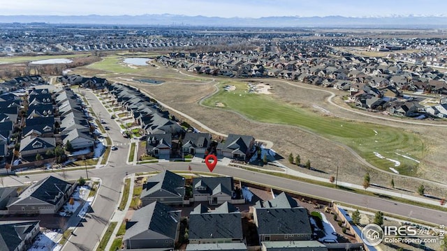 bird's eye view with a mountain view