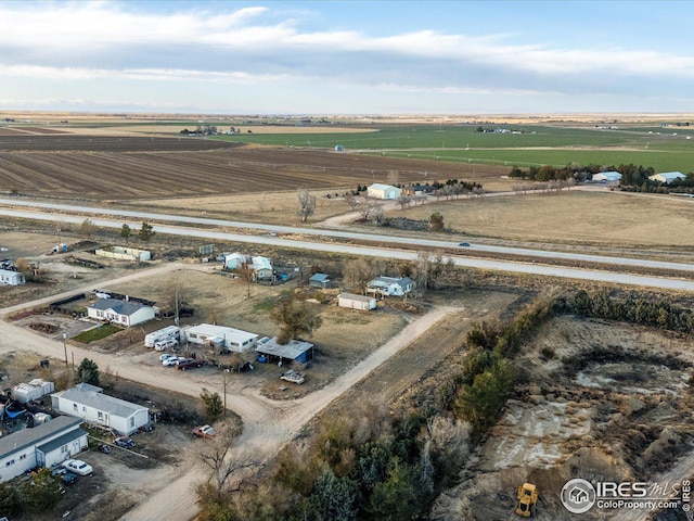 drone / aerial view with a rural view