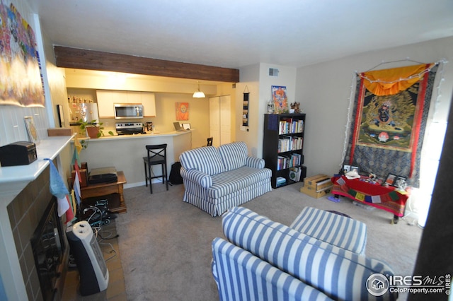 view of carpeted living room