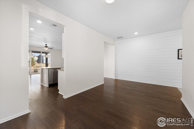 1604 Sorenson Dr, Windsor, CO 80550 - spare room featuring baseboards, visible vents, recessed lighting, and dark wood finished floors