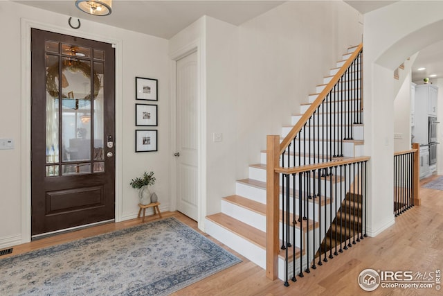 entryway featuring light wood-type flooring