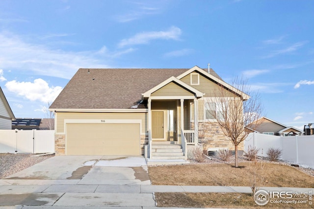 craftsman-style house with a garage