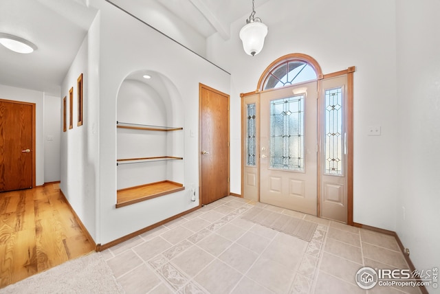 view of tiled entrance foyer