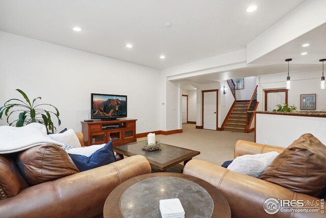view of carpeted living room