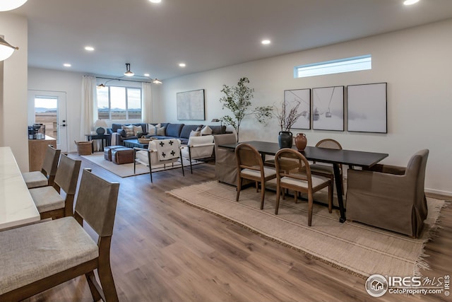 dining room featuring wood-type flooring