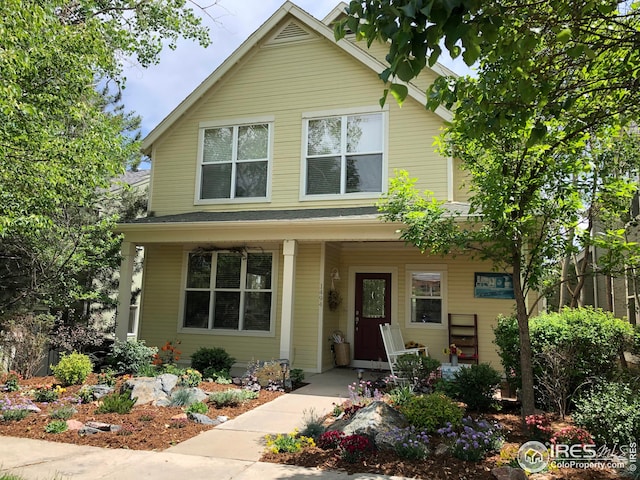 traditional-style home with covered porch