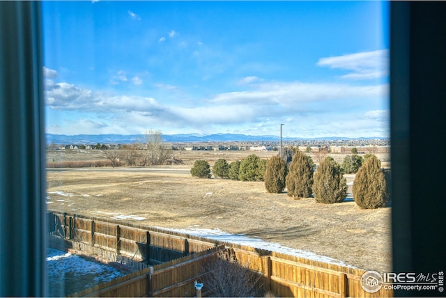 view of mountain feature featuring a rural view