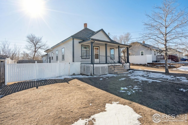 view of front of home with a porch