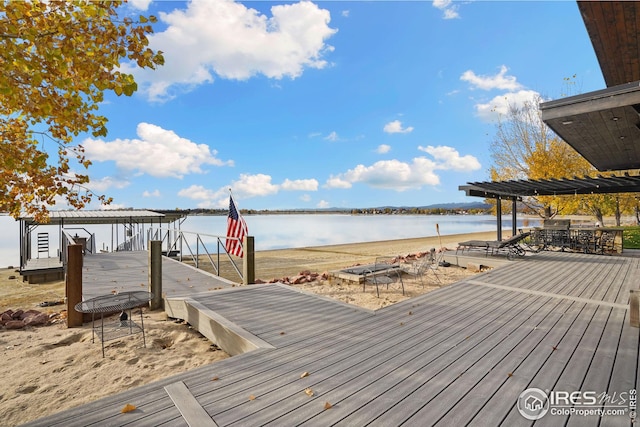 exterior space featuring a water view