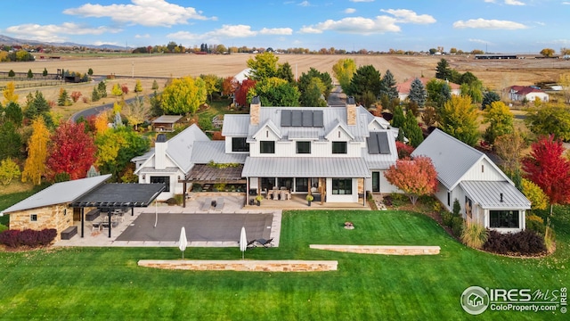 aerial view with a rural view