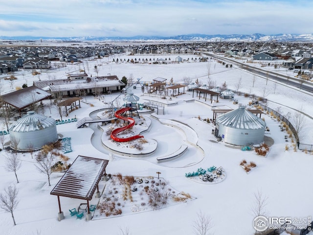 view of snowy aerial view