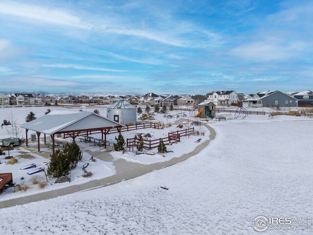 view of snowy aerial view