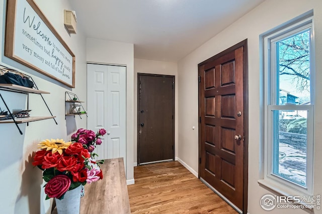 foyer featuring hardwood / wood-style flooring