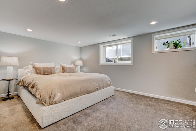 view of carpeted bedroom