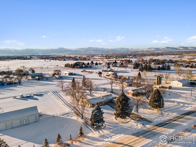 aerial view with a mountain view