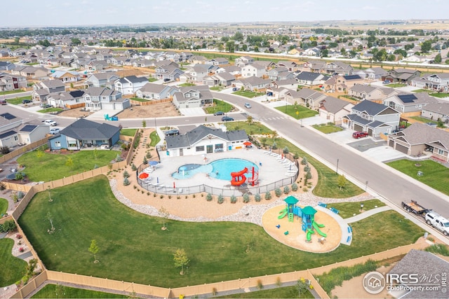 drone / aerial view featuring a residential view