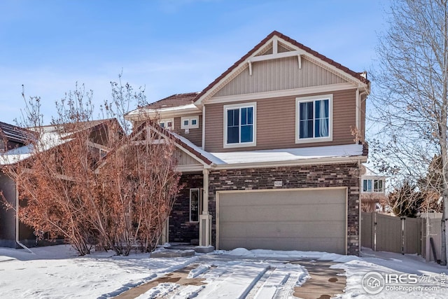 craftsman-style home featuring a garage