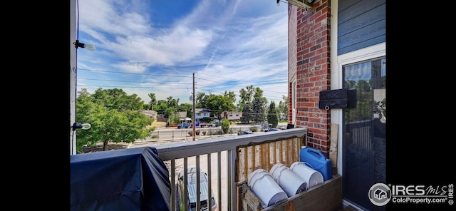 balcony featuring area for grilling