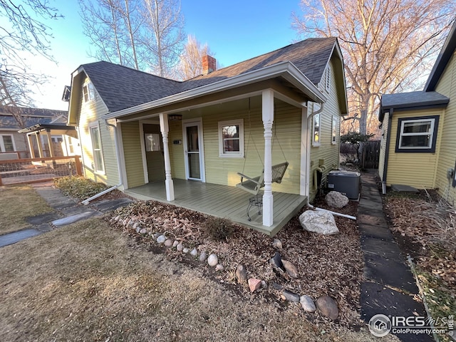 view of front of property with a porch