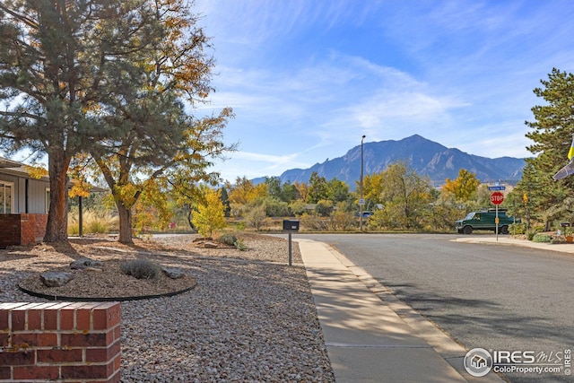 view of road with a mountain view