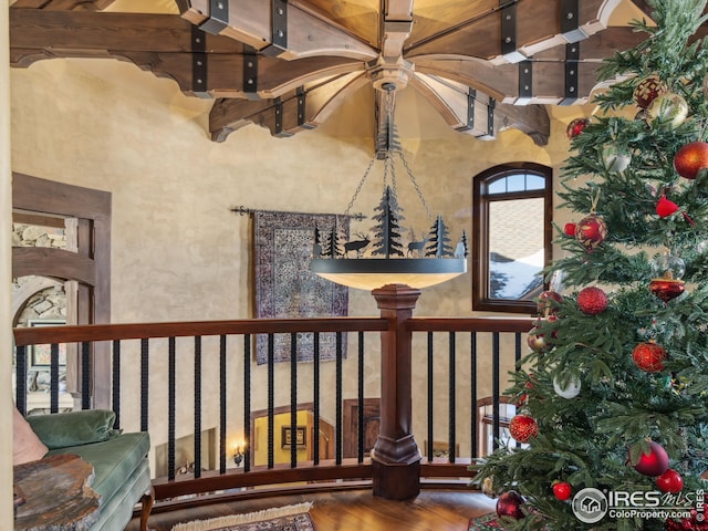 interior space with hardwood / wood-style floors