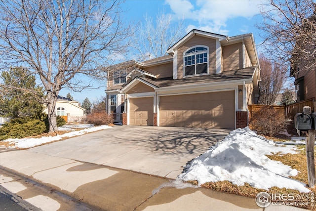 front of property featuring a garage