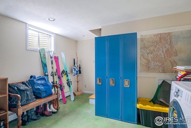 interior space with washer / dryer