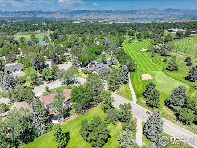 bird's eye view featuring a mountain view