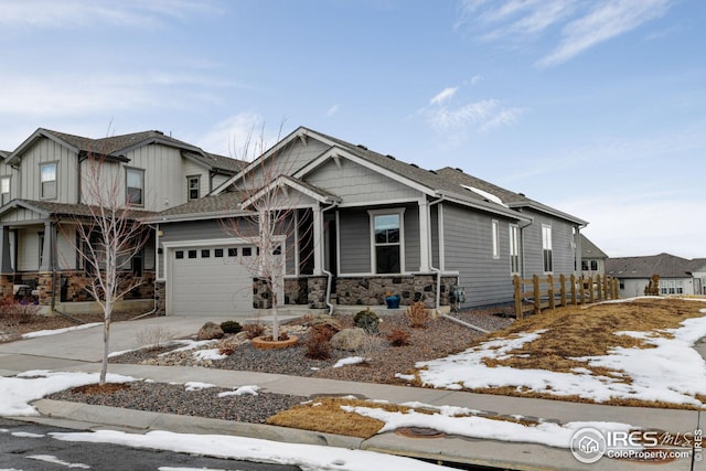 craftsman-style home featuring a garage