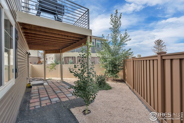 view of patio featuring a fenced backyard