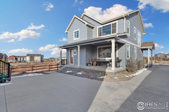 view of front of home with covered porch