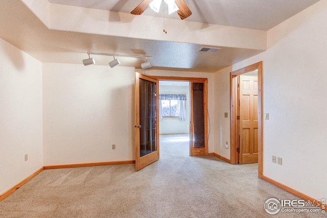 420 E County Road 10, Berthoud, CO 80513 - empty room with baseboards, carpet floors, ceiling fan, and visible vents