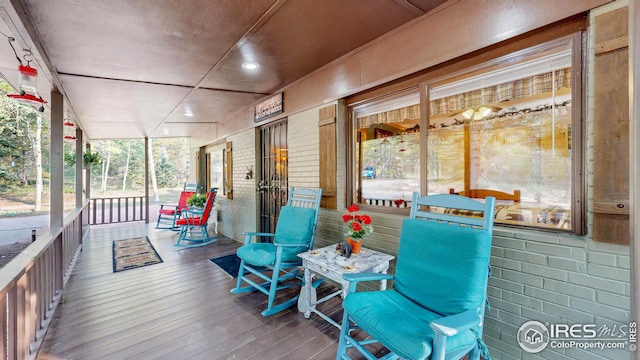 wooden deck with covered porch