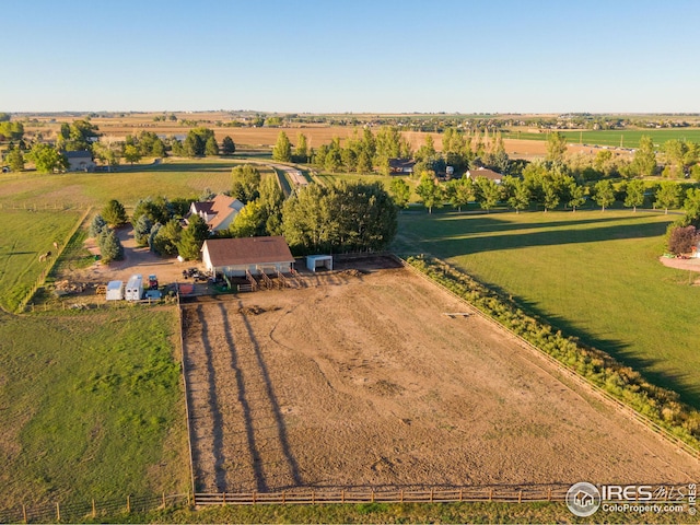 drone / aerial view with a rural view