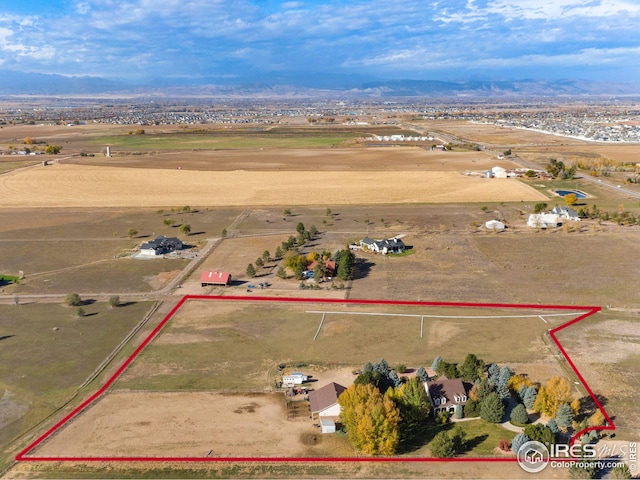 drone / aerial view featuring a rural view